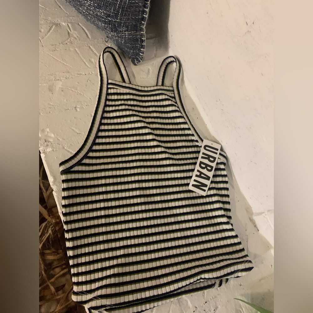 Striped halter neck urban tanktop